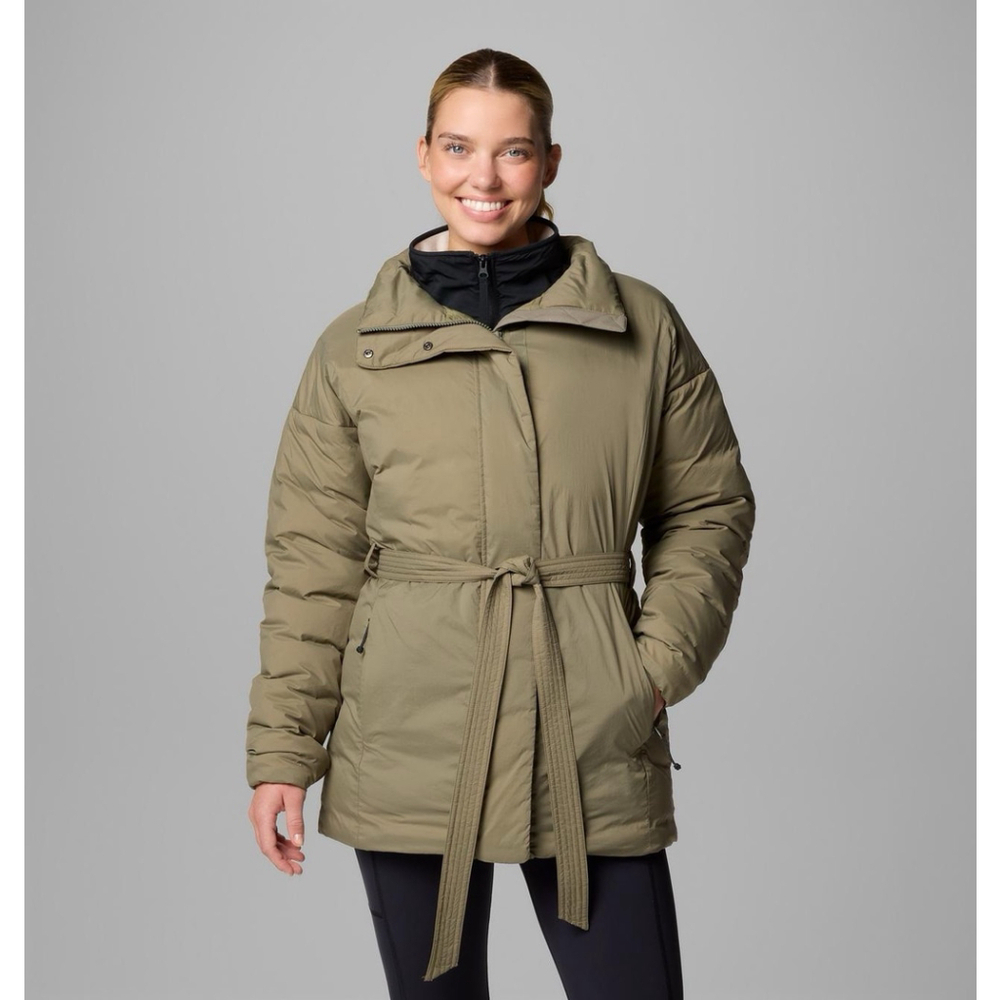 Columbia Women's Size 2X Ardenwood Novelty Down Parka Jacket Green Belt Winter